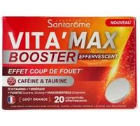 Santarome Complément alimentaire effervescent Vita'Max Booster Caféine & Taurine Orange 20 comprimés