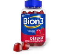 Bion3 Complément alimentaire Défense & Équilibre intestinal Gommes arôme fruits rouges 60 gommes
