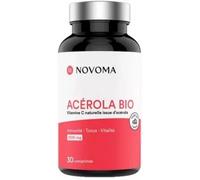 Novoma – Complément alimentaire Acerola Bio 1000 mg – Vitamine C naturelle – 30 comprimés à croquer