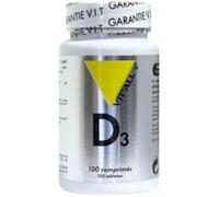 Parapharmacie en ligne > Compléments alimentaires > Compléments alimentaires pour la vitalité et les défenses immunitaires > Vitamine D VIT'ALL+ Vitamine D3 20 µg Comprimés x 100
