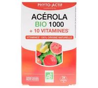 PHYTO-ACTIF Acerola Bio 1000 + 10 Vitamines Comprimé(S) À Croquer 24 pc(s)