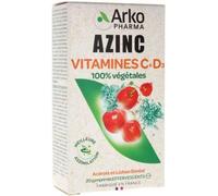Parapharmacie en ligne > Compléments alimentaires > Compléments alimentaires pour la vitalité et les défenses immunitaires > Produits pour le tonus et la fatigue Arkopharma Azinc Vitamines C + D3 x 20