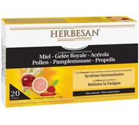 Herbesan Complexe Vitalité - Défenses immunitaires - Miel, Gelée royale, Acérola - 20x10ml