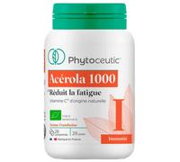 Parapharmacie en ligne > Compléments alimentaires > Compléments alimentaires pour la vitalité et les défenses immunitaires > Vitamines C et acérola Phytoceutic Acérola 1000 28 Comprimés - Vitamines C