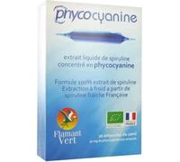 Flamant Vert Extrait liquide de phycocyanine de spiruline – 20 ampoules de 10 ml