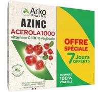Parapharmacie en ligne > Compléments alimentaires > Compléments alimentaires pour la vitalité et les défenses immunitaires > Vitamines C et acérola Arkopharma Azinc Naturel Acérola 1000 Comprimés 2 x
