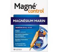 Parapharmacie en ligne > Compléments alimentaires > Compléments alimentaires pour la vitalité et les défenses immunitaires Nutreov Magné Control Magnésium Marin 300 mg Vitamine B6 Ampoules x 20