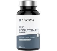 Novoma Complément alimentaire Fer bisglycinate 14 mg + Vitamine C Ferrochel® – 90 gélules
