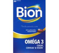 Parapharmacie en ligne > Compléments alimentaires > Compléments alimentaires pour la vitalité et les défenses immunitaires > Compléments alimentaires multivitaminés Bion 3 Oméga 3 Capsules x 30