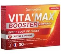 Santarome - Complément alimentaire Vita'Max Booster anti-fatigue - Caféine & Taurine - 30 comprimés