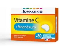 Juvamine Vitamine C et Magnésium – Arôme naturel orange, sans sucres – 30 comprimés à croquer