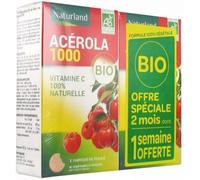 Parapharmacie en ligne > Compléments alimentaires > Compléments alimentaires pour la vitalité et les défenses immunitaires > Vitamines C et acérola Naturland Acerola Bio 1000 Comprimés à Croquer 2 x 3