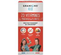 Parapharmacie en ligne > Compléments alimentaires > Compléments alimentaires pour la vitalité et les défenses immunitaires > Compléments alimentaires multivitaminés Granions Kid Bio 23 Vitamines et Pl