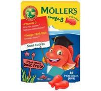 Parapharmacie en ligne > Compléments alimentaires > Compléments alimentaires pour la vitalité et les défenses immunitaires > Vitamines pour enfants Moller-s Omega-3 P-tits Poissons Gommes x 36