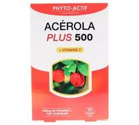 Parapharmacie en ligne > Compléments alimentaires > Compléments alimentaires pour la vitalité et les défenses immunitaires Phyto-Actif Acerola Plus 500 Comprimésx 24