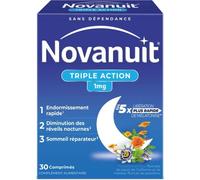 Parapharmacie en ligne > Compléments alimentaires > Compléments alimentaires pour le sommeil et le stress Novanuit Sommeil Triple Actionx 30