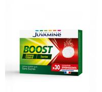 JUVAMINE - BOOST Ginseng de Sibérie et Taurine - Tonifiant Physique et Intellectuel - Arôme Bubble Gum - 30 Comprimés Effervescents - Fabriqué en France