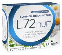 Parapharmacie en ligne > Compléments alimentaires > Compléments alimentaires pour le sommeil et le stress Lehning N°72 Nuit Gélules x 30