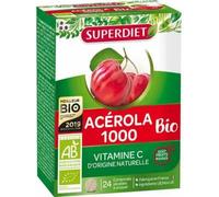 Super Diet Complément alimentaire Acérola 1000 Bio – Vitamine C – 24 comprimés
