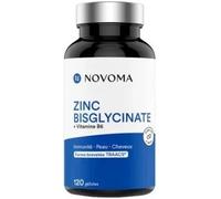 Novoma Complément alimentaire Zinc Bisglycinate 15 mg + Vitamine B6 TRAACS® 120 gélules