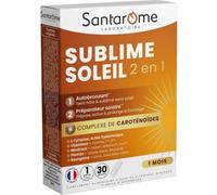 Parapharmacie en ligne > Compléments alimentaires > Compléments alimentaires pour les cheveux, la peau et les ongles Santarome Sublime Soleil 2 en 1 Gélules x 30