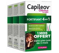 Capileov Fortifiant Complément Alimentaire Cheveux Et Ongles Tripack Boîtes 3x30 Gélules