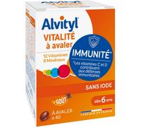Alvityl – Vitalité Comprimés à avaler – 12 vitamines et 8 minéraux – Dès 6 ans – 40 comprimés