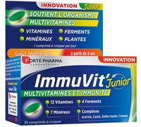 Parapharmacie en ligne > Compléments alimentaires > Compléments Alimentaires Vitalité et Défenses immunitaires > Vitamines enfants Forté Pharma Immuvit 4G Junior x 30 - Vitamines enfants - Pharmacie e
