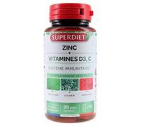Parapharmacie en ligne > Compléments alimentaires > Compléments Alimentaires Vitalité et Défenses immunitaires > Multivitamines Superdiet Zinc + Vitamines D3 C Gélules x 60