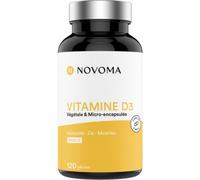 NOVOMA Vitamine D3 2000 UI/j, Vitamine D Naturelle Micro-encapsulée - Haute Absorption, Système Immunitaire, Santé des Os & Muscles, Cure de 2 mois, 120 gélules, Fabriqué en France