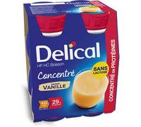 Parapharmacie en ligne > Compléments alimentaires Delical Concentré Boisson HP/HC Sans Lactose Saveur Vanille 4 x 200 ml