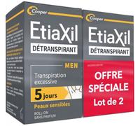 Etiaxil Men Détranspirant Transpiration Excessive Peaux Sensibles Roll-On 2x15ml
