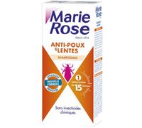 MARIE ROSE - Shampooing Anti-Poux Et Lentes - Sans Insecticides Chimiques - Adultes et Enfants à partir de 3 ans - Respect du Cuir Chevelu - 125mL - Fabriqué en France
