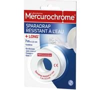 Parapharmacie en ligne > Hygiène & Premiers soins > Produits de premiers soins Mercurochrome Sparadrap Résistant A l'Eau 7m x 2,5cm - Premiers soins - Pharmacie en ligne LaSante.net