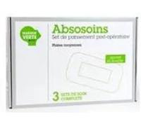 Parapharmacie en ligne > Hygiène & Premiers soins > Produits de premiers soins > Pansements Marque Verte Absosoins Set de Pansements Post-Op Moyennes Plaies