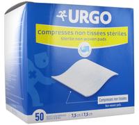 Parapharmacie en ligne > Hygiène & Premiers soins > Produits de premiers soins > Pansements Urgo Compresses Stériles 7,5 x 7,5 cm Sachets de 2 Compresses Non Tissées x 50