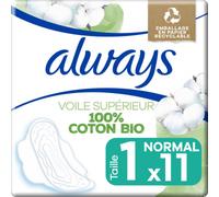 Always Coton Protection Normal Serviettes avec Ailettes 11 unités