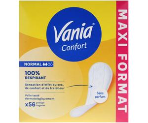 Parapharmacie en ligne > Hygiène & Premiers soins > Produits d'hygiène intime > Protections hygiéniques > Serviettes et culottes lavables Vania Confort Normal Sans Parfum Protège-Lingeries x 56 - Serv