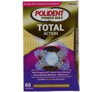 Polident Power Max Total Action Nettoyant Pour Appareils Dentaires 66 Comprimés