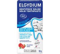 Parapharmacie en ligne > Hygiène & Premiers soins > Soins bucco-dentaires > Dentifrices > Dentifrices solides Elgydium Dentifrice Antiplaque Solide x 60 comprimés - Dentifrices solides - Pharmacie en