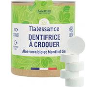 Parapharmacie en ligne > Hygiène & Premiers soins > Soins bucco-dentaires > Dentifrices Natessance Dentifrice à Croquer Aloe Vera Bio et Menthol Bio Comprimés x 80