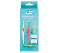 Kit Orthodontie TePe, 10pcs, kit complet pour le nettoyage des appareils dentaires, idéal pour l'élimination de la plaque dentaire, kit dentaire avec cire orthodontique