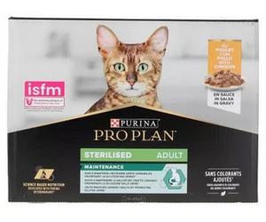 Parapharmacie en ligne > Vétérinaire > Alimentation pour pour animaux > Croquettes pour animaux > Croquettes pour chat Purina Proplan Chat Adulte Stérilisé Poulet Sachets 85 g x 10