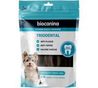Parapharmacie en ligne > Vétérinaire > Produits de soin pour animaux > Produits d'hygiène buccale pour animaux Biocanina Triodental Très Petits Chiens Lamelles Végétales x 15