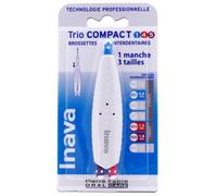 Parapharmacie > Hygiène & Premiers soins > Bucco-dentaire > Brosses à dents Inava Trio Compact 1 Manche Brossettes Interdentaires 3 Tailles x 3 1-4-5 : 0,8-1,5-1,8 mm
