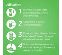 Dettol Distributeur de Savon Automatique de Savon pour Les Mains No Touch avec Recharge Hydratant Aloe Vera