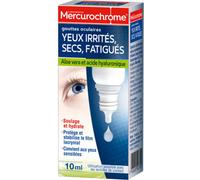 Parapharmacie > Hygiène & Premiers soins > Hygiène des yeux Mercurochrome Gouttes Yeux Irrités, Secs et Fatigués 10 ml - Hygiène des yeux - Pharmacie en ligne LaSante.net