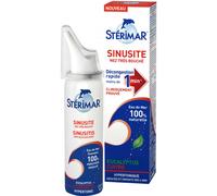 STÉRIMAR Sinusite Nez Très Bouché - Spray Nasal Décongestionnant, Agit en Moins d'1 Minute, à l'Eau de Mer 100% Naturelle & Cuivre/Eucalyptus/Acides Hyaluroniques, Formule Hypertonique, 50 ml