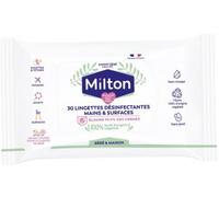 Parapharmacie > Hygiène & Premiers soins > Premiers soins > Gels hydroalcooliques & Solutions Antibactériennes Milton Lingettes Désinfectantes de Surface 30 Lingettes - Gels hydroalcooliques & Solutio