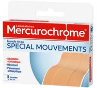 Parapharmacie > Hygiène & Premiers soins > Premiers soins Mercurochrome Bande Tissu Spécial Mouvements x 5 - Premiers soins - Pharmacie en ligne LaSante.net